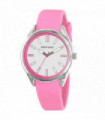Women's Silicone Sports Watch Pink 36mm Sand Silver Dial White Coloured Index