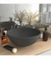 vidaXL Luxury Bathroom Basin Round Matt Dark Grey 32.5x14 cm Ceramic
