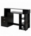 Multi-Storage & Workstation Desk Table Storage Shelves  Office Black HOMCOM