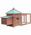 Chicken Coop with Nest Box Mocha 193x68x104 cm Solid Firwood