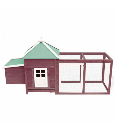 Chicken Coop with Nest Box Mocha 193x68x104 cm Solid Firwood
