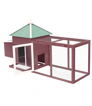 Chicken Coop with Nest Box Mocha 193x68x104 cm Solid Firwood