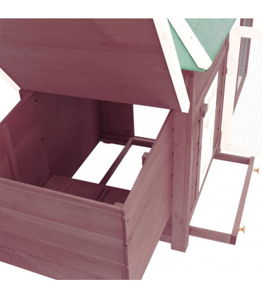 Chicken Coop with Nest Box Mocha 193x68x104 cm Solid Firwood
