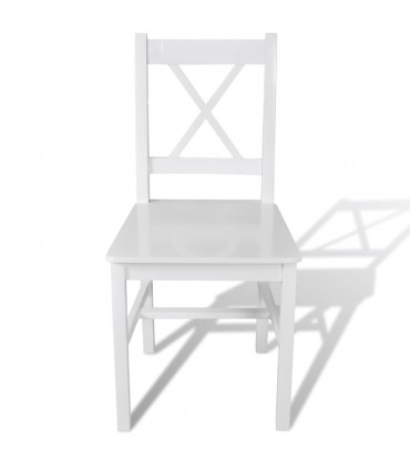 Dining Chairs 2 pcs White Pinewood