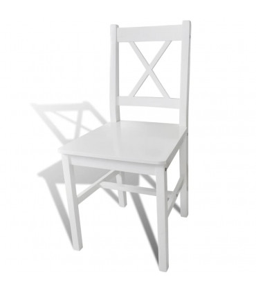 Dining Chairs 2 pcs White Pinewood