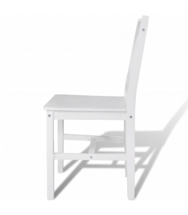 Dining Chairs 2 pcs White Pinewood