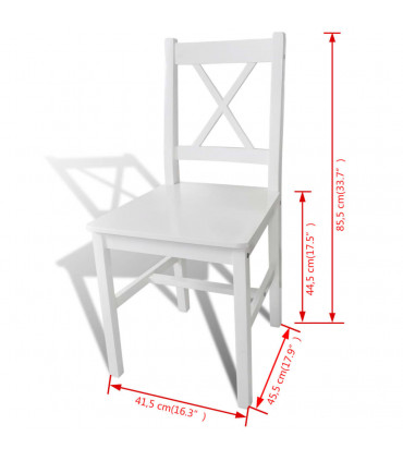Dining Chairs 2 pcs White Pinewood