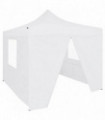 Professional Folding Party Tent with 4 Sidewalls 2x2 m Steel White