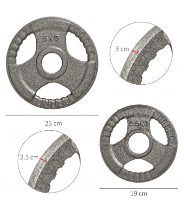 2" Olympic Weight Plates Sets for StrengthTraining w/ Weight 2 x 5kg, 2 x 2.5kg