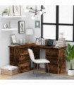 Corner Desk Smoked Oak 145x100x76 cm Engineered Wood
