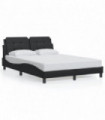 vidaXL Bed Frame with Headboard Black 120x200 cm Faux Leather