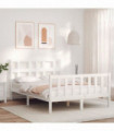 vidaXL Bed Frame with Headboard White 120x200 cm Solid Wood