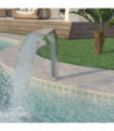 Pool Fountain Stainless Steel 50x30x90 cm Silver