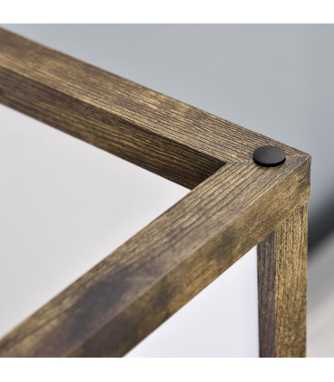 Floor Lamp Rustic Brown 4-Tier 26cm x 26cm x 160cm - Light with Storage Shelf