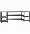 TV Unit Cabinet for TVs up to 65Inches with Shelves Brown and Grey HOMCOM