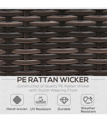 Rattan Garden Sofa Set, 8 Pcs-Brown