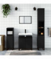 vidaXL 3 Piece Bathroom Cabinet Set Black Engineered Wood