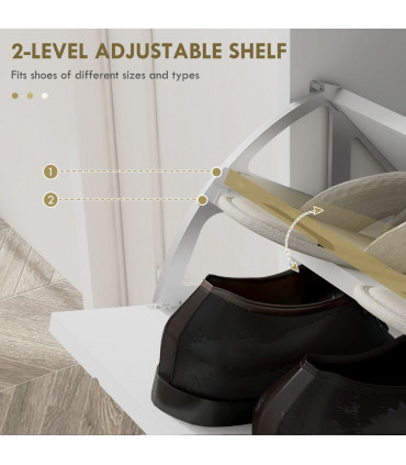 HOMCOM Narrow Shoe Storage Cabinet with 4 Flip Drawers for 16 Pairs of Shoes