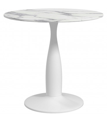HOMCOM Round Dining Table with Steel Base for Living Room, Dining Room