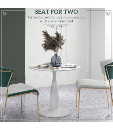 HOMCOM Round Dining Table with Steel Base for Living Room, Dining Room