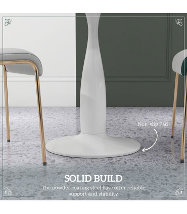 HOMCOM Round Dining Table with Steel Base for Living Room, Dining Room