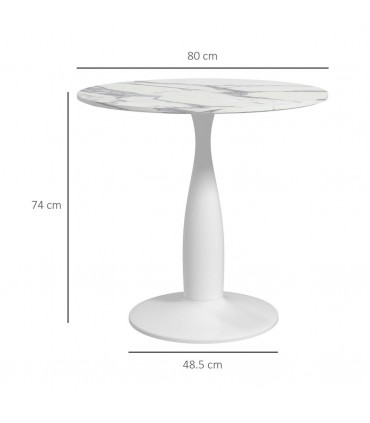 HOMCOM Round Dining Table with Steel Base for Living Room, Dining Room