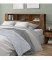 Headboard Cabinet Smoked Oak 200x18.5x104.5 cm