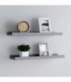 Picture Frame Ledge Shelves 2 pcs Grey 40x9x3 cm MDF