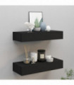 vidaXL Wall-mounted Drawer Shelves 2 pcs Black 60x23.5x10cm MDF