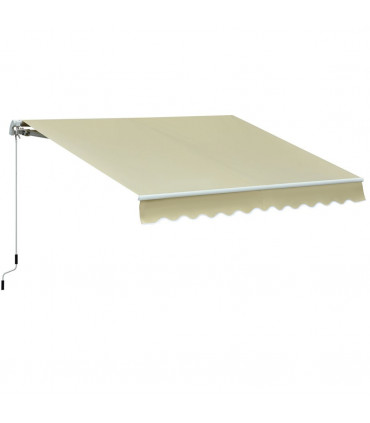 Manual Retractable Awning 100% polyester Cream 295cm x 250cm x 160cm