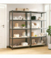 5-Layer Storage Shelves 2 pcs Anthracite Steel&Engineered Wood