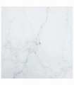 Table Top White 70x70 cm 6 mm Tempered Glass with Marble Design