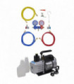 Vacuum Pump 50 L/min with 2-way Manifold Gauge Set in Tool Kit