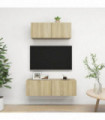 vidaXL 2 Piece TV Cabinet Set Sonoma Oak Engineered Wood
