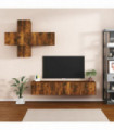 vidaXL 7 Piece TV Cabinet Set Smoked Oak Engineered Wood