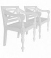 vidaXL Batavia Chairs 2 pcs White Solid Mahogany Wood