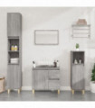 vidaXL Bathroom Cabinet Grey Sonoma 30x30x100 cm Engineered Wood