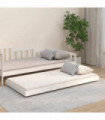 vidaXL Bed Frame White 75x190 cm Small Single Solid Wood Pine