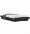vidaXL Bed Frame with LED Lights Black 100x200cm Engineered Wood