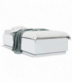 vidaXL Bed Frame with LED Lights White 100x200 cm Engineered Wood