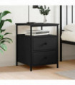 vidaXL Bedside Cabinet Black 44x45x60 cm Engineered Wood