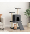 vidaXL Cat Tree with Sisal Scratching Posts Dark Grey 110 cm