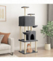 vidaXL Cat Tree with Sisal Scratching Posts Dark Grey 180 cm