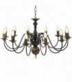 vidaXL Chandelier Antique Black 12 x E14 Bulbs