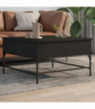 vidaXL Coffee Table Black 80x80x45 cm Engineered Wood and Metal