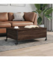 vidaXL Coffee Table with Wheels Brown Oak 91x55x34 cm Engineered Wood