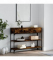 vidaXL Console Table Smoked Oak 100x25x75 cm Engineered Wood