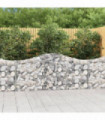 vidaXL Arched Gabion Baskets 10 pcs 200x30x80/100 cm Galvanised Iron