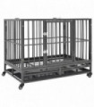 vidaXL Dog Cage with Wheels Steel 102x72x85 cm