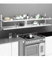 2-Tier Floating Wall Shelves 2 pcs Stainless Steel 240x30 cm